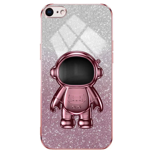 For iPhone 6 4.7-inch / 6s 4.7-inch / 7 4.7 inch / 8 4.7 inch / SE (2022) / SE (2020) Case Glitter Powder Astronaut PC+TPU Protective Cover