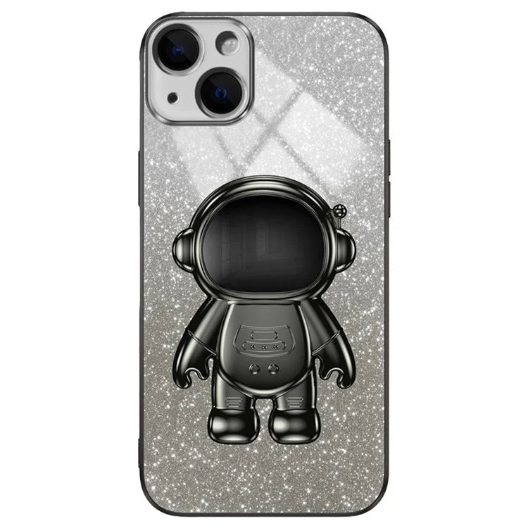 For iPhone 14 Plus Case PC+TPU Phone Cover Back Shell with Astronaut Kickstand