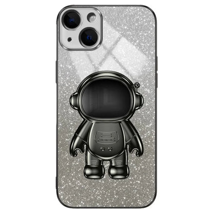 For iPhone 14 Plus Case PC+TPU Phone Cover Back Shell with Astronaut Kickstand