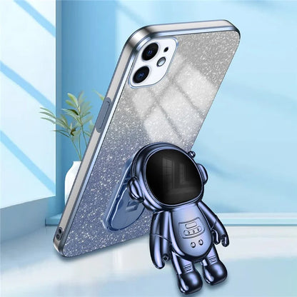 For iPhone 12 6.1 inch Case Astronaut PC+TPU Phone Cover with Kickstand