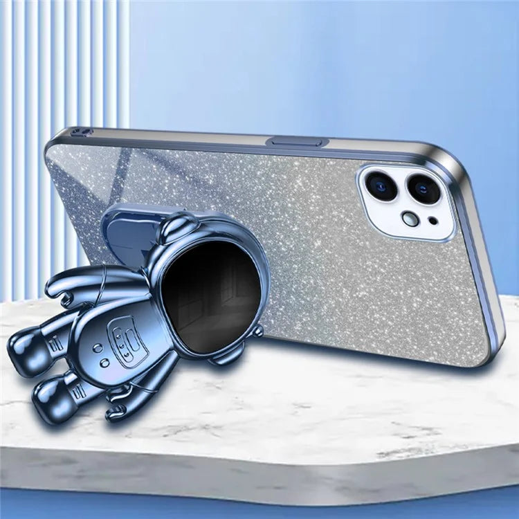 For iPhone 12 6.1 inch Case Astronaut PC+TPU Phone Cover with Kickstand