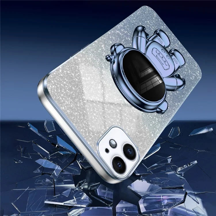 For iPhone 12 6.1 inch Case Astronaut PC+TPU Phone Cover with Kickstand