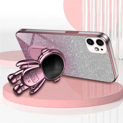 For iPhone 12 6.1 inch Case Astronaut PC+TPU Phone Cover with Kickstand