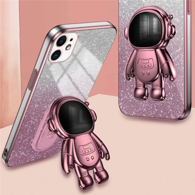For iPhone 12 6.1 inch Case Astronaut PC+TPU Phone Cover with Kickstand