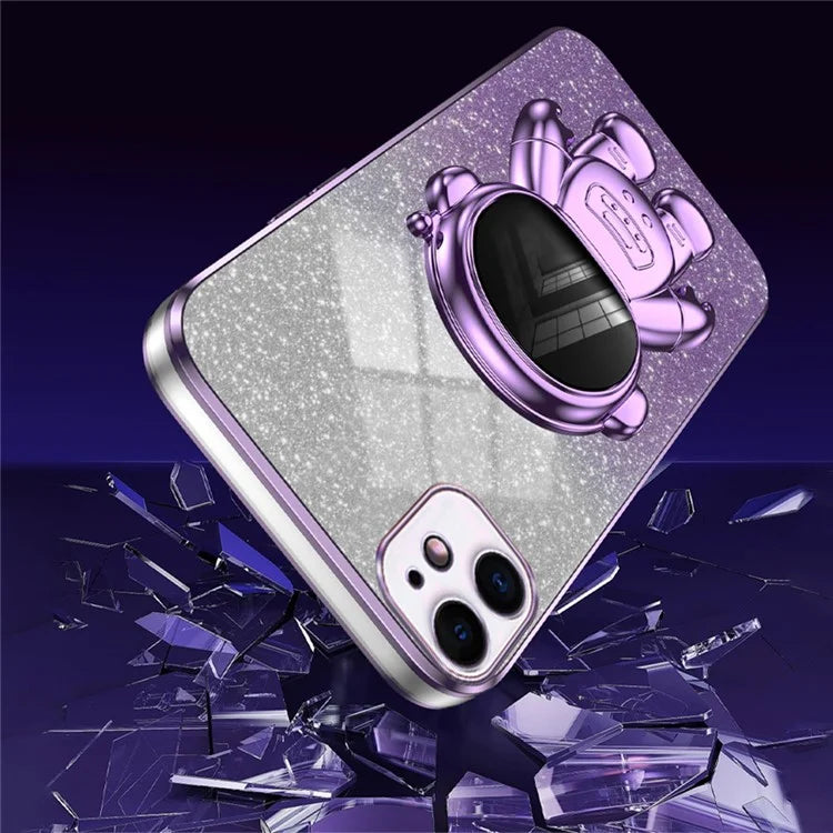 For iPhone 12 6.1 inch Case Astronaut PC+TPU Phone Cover with Kickstand
