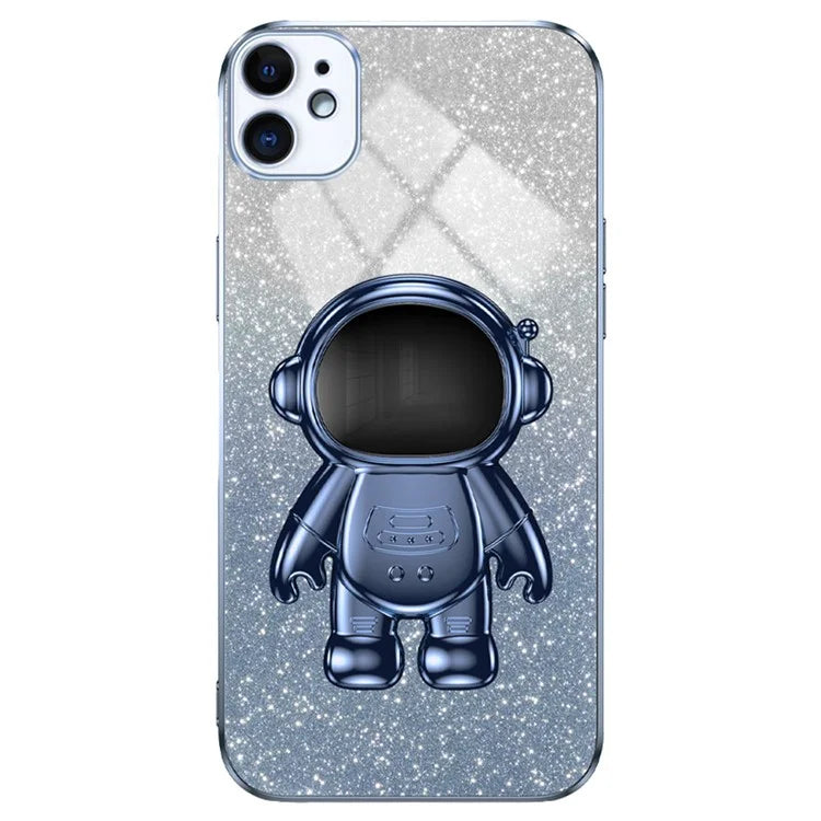 For iPhone 12 mini Case Anti-drop Astronaut Kickstand Cell Phone Shell PC+TPU Cover