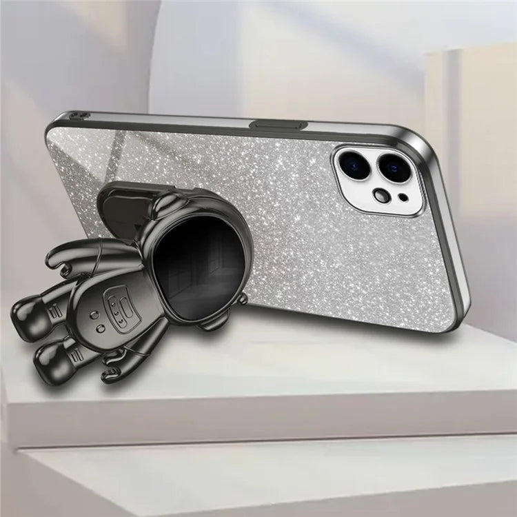 For iPhone 12 mini Case Anti-drop Astronaut Kickstand Cell Phone Shell PC+TPU Cover