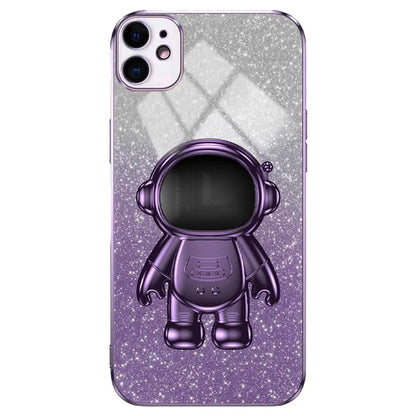 For iPhone 12 mini Case Anti-drop Astronaut Kickstand Cell Phone Shell PC+TPU Cover