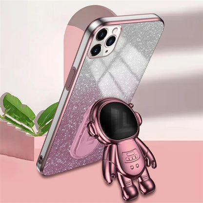 For iPhone 11 Pro Max Case Shockproof PC+TPU Shell Astronaut Kickstand Cell Phone Cover