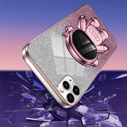 For iPhone 11 Pro Max Case Shockproof PC+TPU Shell Astronaut Kickstand Cell Phone Cover