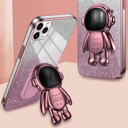For iPhone 11 Pro Max Case Shockproof PC+TPU Shell Astronaut Kickstand Cell Phone Cover