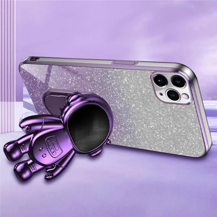 For iPhone 11 Pro Max Case Shockproof PC+TPU Shell Astronaut Kickstand Cell Phone Cover