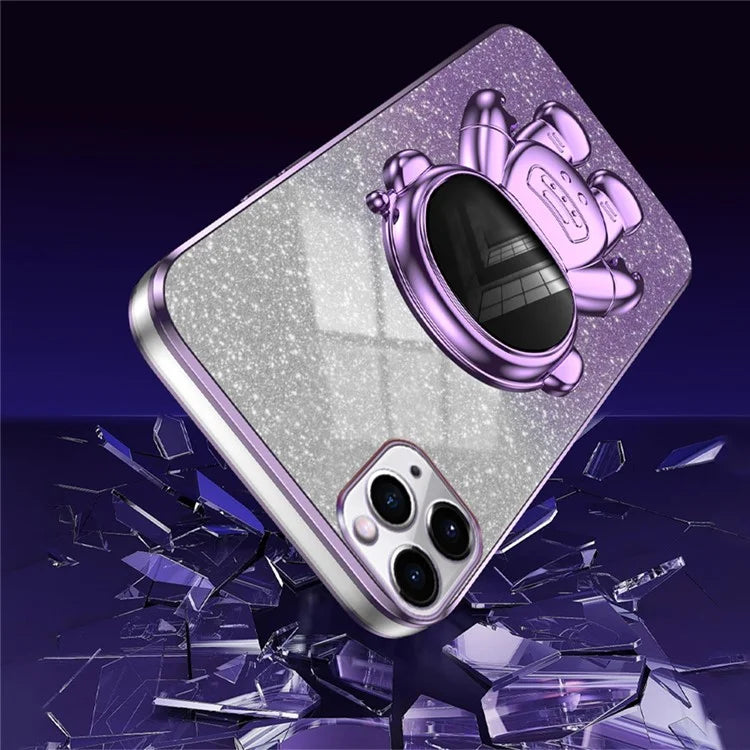 For iPhone 11 Pro Max Case Shockproof PC+TPU Shell Astronaut Kickstand Cell Phone Cover