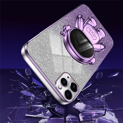 For iPhone 11 Pro Max Case Shockproof PC+TPU Shell Astronaut Kickstand Cell Phone Cover