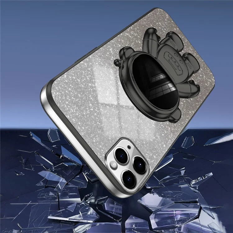 For iPhone 11 Pro Max Case Shockproof PC+TPU Shell Astronaut Kickstand Cell Phone Cover