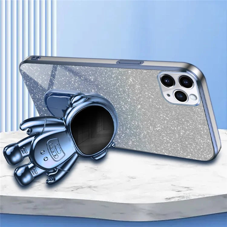 For iPhone 11 Pro Max Case Shockproof PC+TPU Shell Astronaut Kickstand Cell Phone Cover