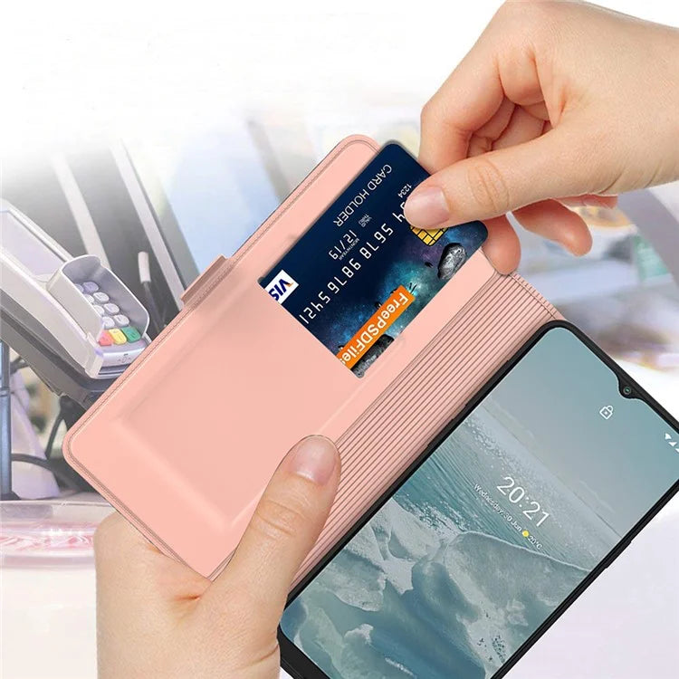 For Nokia C210 Leather Case Card Slot Stand Phone Cover