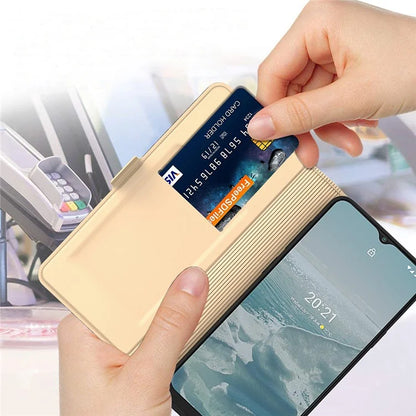 For Nokia C210 Leather Case Card Slot Stand Phone Cover