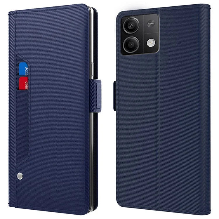 For Xiaomi Redmi Note 13 5G Case Anti-drop Leather Mobile Phone Cover with Mirror