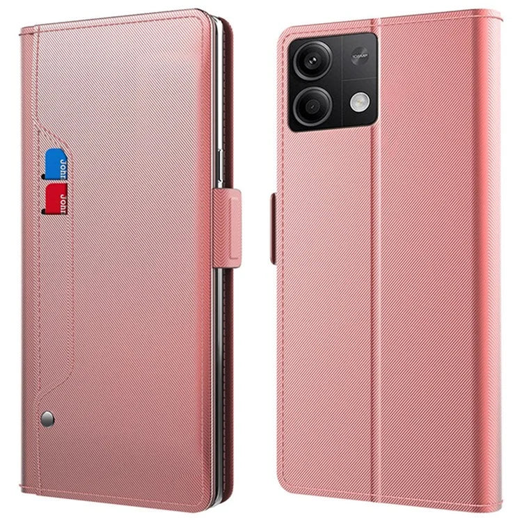 For Xiaomi Redmi Note 13 5G Case Anti-drop Leather Mobile Phone Cover with Mirror