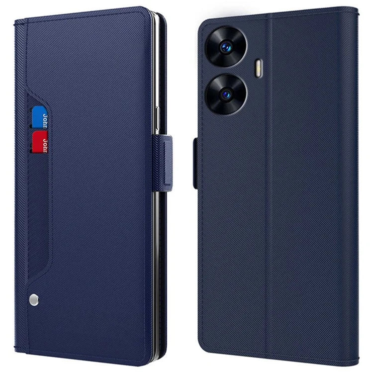 For Realme C55 Cell Phone Case PU Leather Anti-Scratch Protective Shell