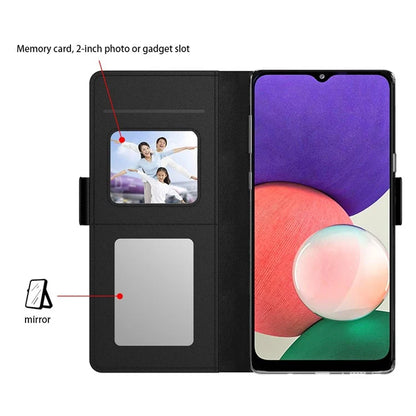 For Samsung Galaxy A05 4G Case PU Leather Phone Cover with Mirror and Card Slot