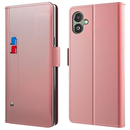For Samsung Galaxy A05 4G Case PU Leather Phone Cover with Mirror and Card Slot