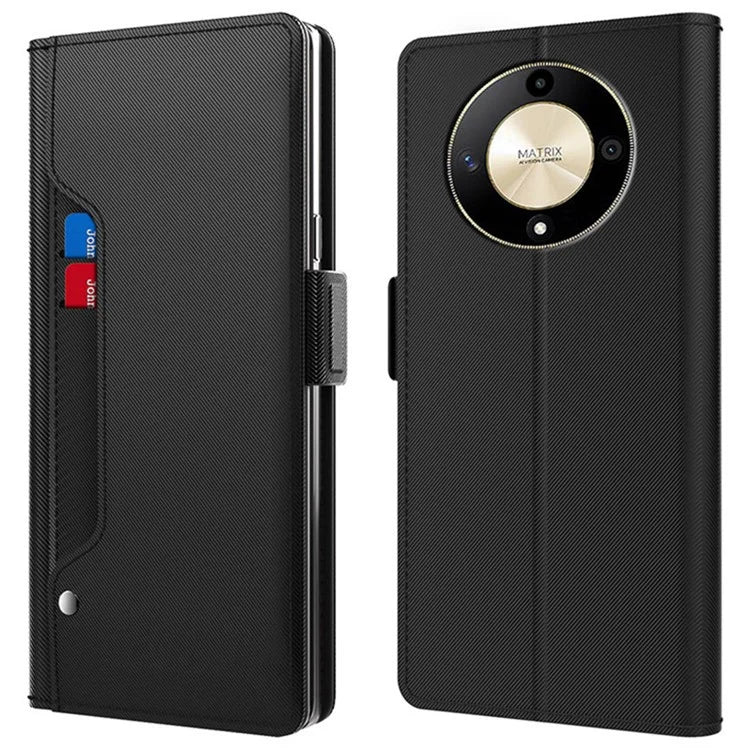 For Honor X9b 5G / Magic6 Lite 5G Cell Phone Cases Mirror Design PU Leather Phone Cover with Card Slot
