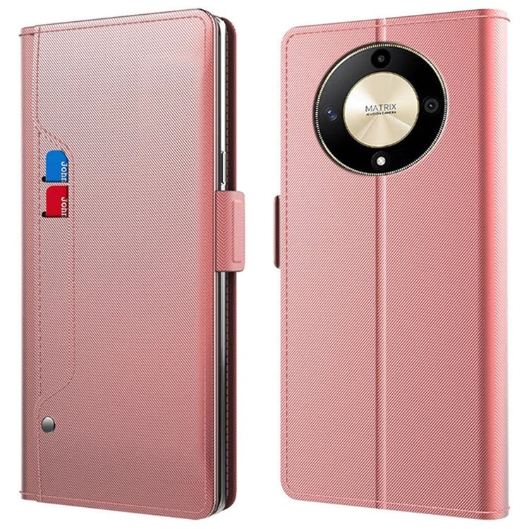 For Honor X9b 5G / Magic6 Lite 5G Cell Phone Cases Mirror Design PU Leather Phone Cover with Card Slot