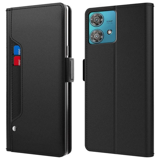 For Motorola Edge 40 Neo 5G Cell Phone Cases PU Leather Stand Built-in Mirror Anti-drop Cover