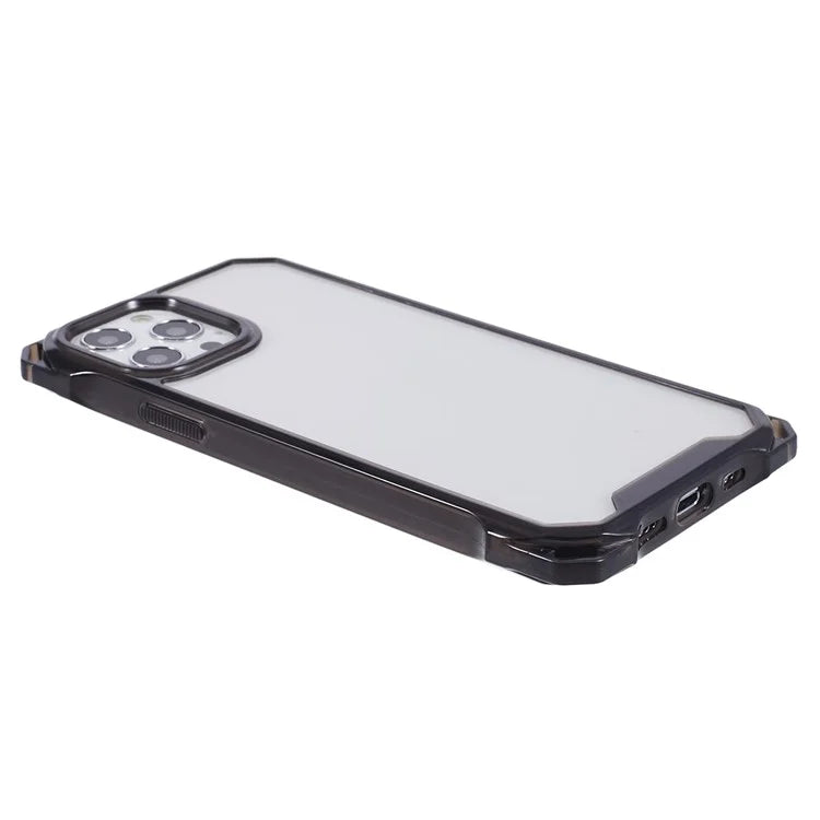 For iPhone 12 / 12 Pro Phone Case TPU+Acrylic Fall Prevention Protective Cover Black