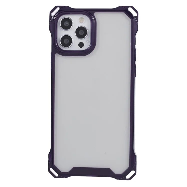 For iPhone 12 / 12 Pro Phone Case TPU+Acrylic Fall Prevention Protective Cover Purple