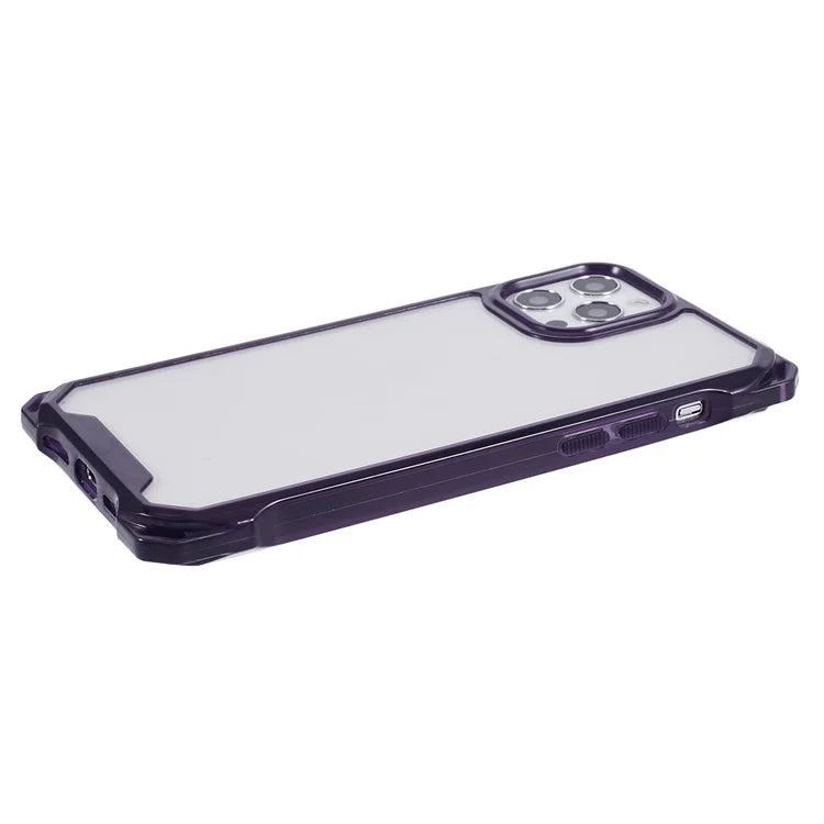 For iPhone 12 / 12 Pro Phone Case TPU+Acrylic Fall Prevention Protective Cover Purple
