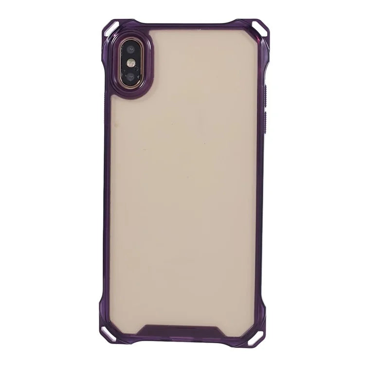 For iPhone XS Max Case TPU Frame Clear Acrylic Back Phone Cover Purple