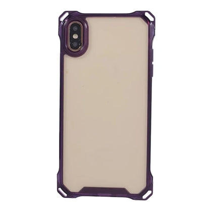 For iPhone XS Max Case TPU Frame Clear Acrylic Back Phone Cover Purple
