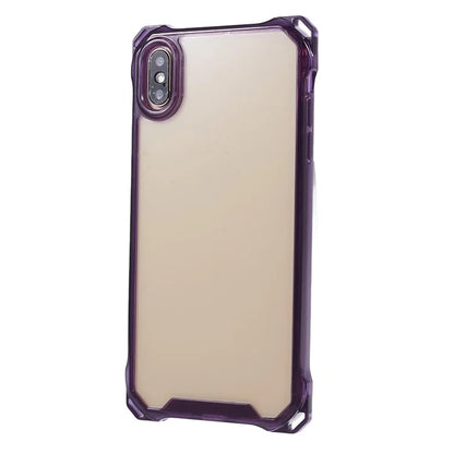 For iPhone XS Max Case TPU Frame Clear Acrylic Back Phone Cover Purple