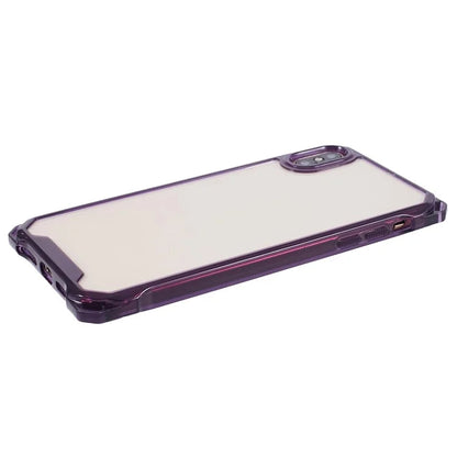 For iPhone XS Max Case TPU Frame Clear Acrylic Back Phone Cover Purple