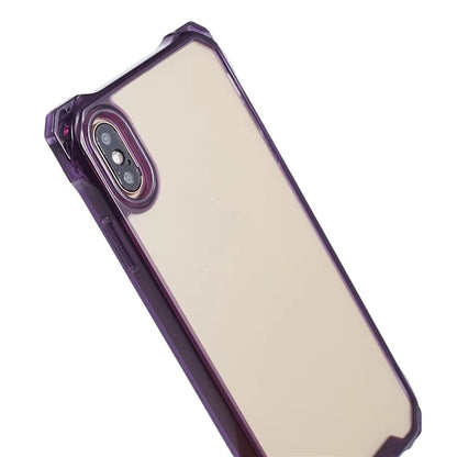 For iPhone XS Max Case TPU Frame Clear Acrylic Back Phone Cover Purple