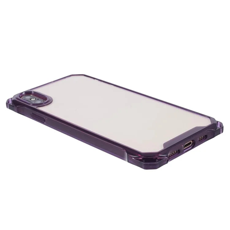 For iPhone X / XS 5.8 inch Cell Phone Case Scratch-resistant TPU+Acrylic Cover (Big Rear Lens Hole)