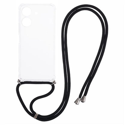 For Xiaomi Redmi 13C 4G / Poco C65 4G Case TPU Drop-resistant Phone Back Cover with Lanyard