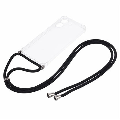For Xiaomi Redmi 13C 4G / Poco C65 4G Case TPU Drop-resistant Phone Back Cover with Lanyard