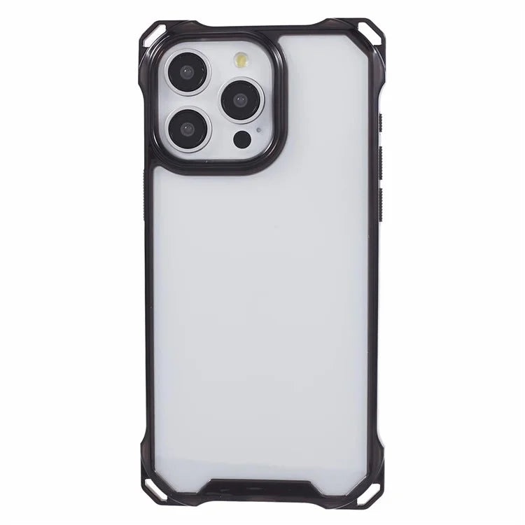 For iPhone 15 Pro Max Phone Case 4 Corner Shock Absorption Cover Black