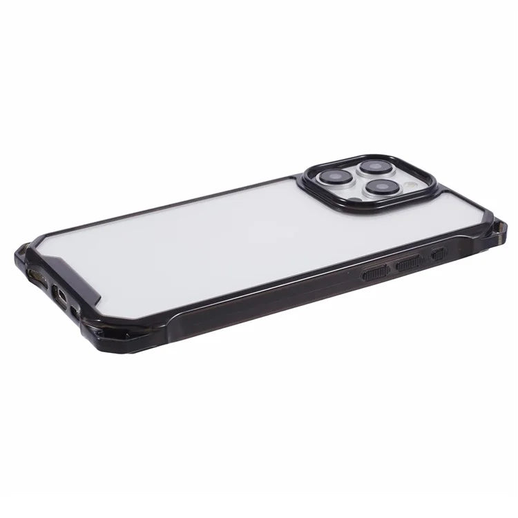 For iPhone 15 Pro Max Phone Case 4 Corner Shock Absorption Cover Black