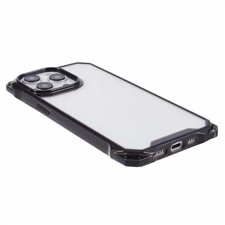 For iPhone 15 Pro Max Phone Case 4 Corner Shock Absorption Cover Black