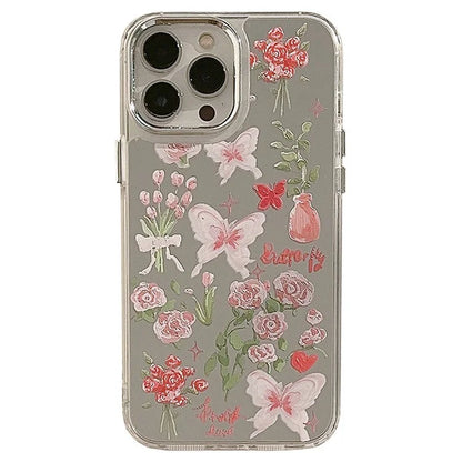 For iPhone 15 Pro Max Cell Phone Cases Stylish Pattern Electroplating Mirror Surface TPU Cover
