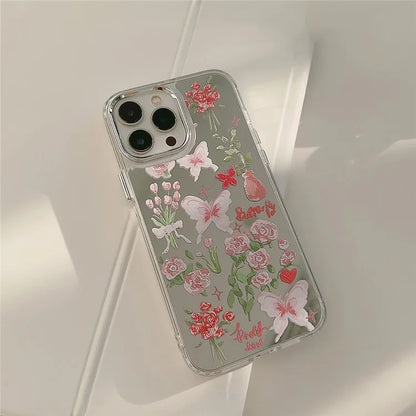 For iPhone 15 Pro Max Cell Phone Cases Stylish Pattern Electroplating Mirror Surface TPU Cover
