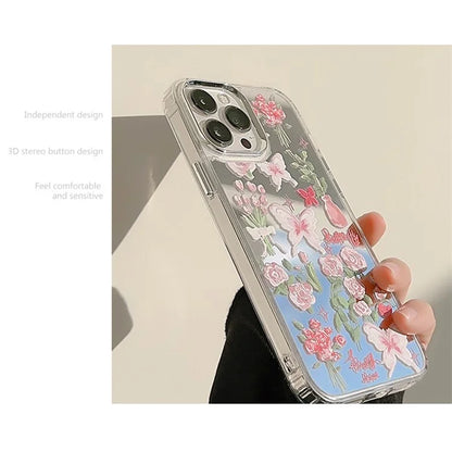 For iPhone 15 Pro Max Cell Phone Cases Stylish Pattern Electroplating Mirror Surface TPU Cover