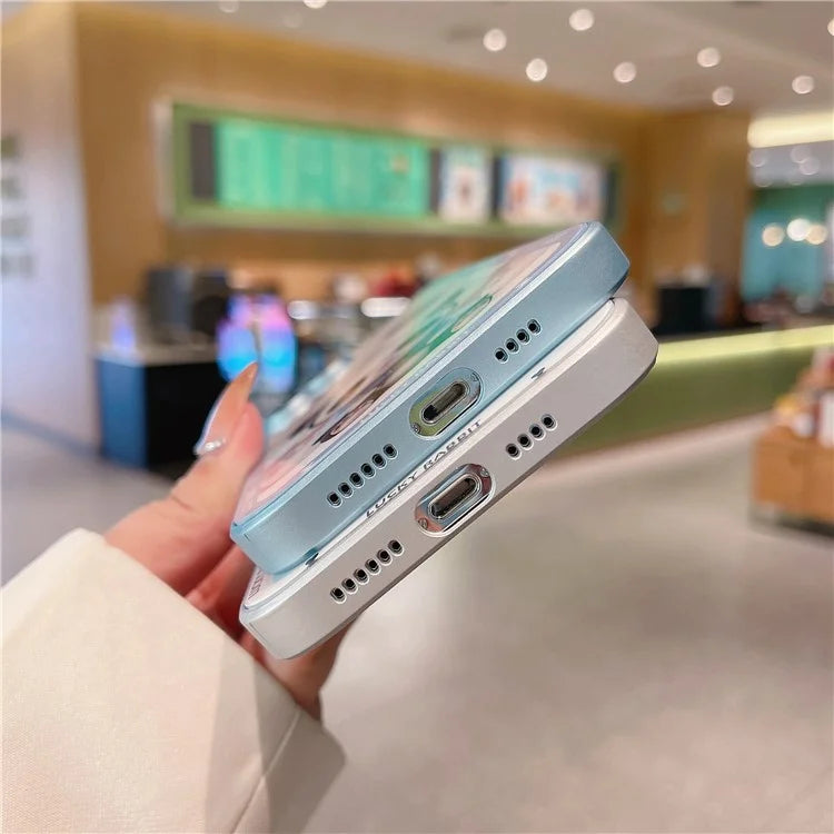 Cell Phone Cases for iPhone 15 Pro Max Cover Shadow Panda Pattern Tempered Glass+TPU Shell