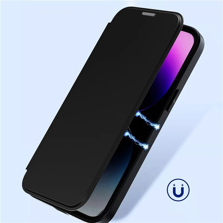 For iPhone 14 Pro Cell Phone Cases TPU+Acrylic+PU RFID Blocking Card Holder Cover