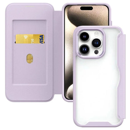 For iPhone 15 Pro Case RFID Blocking TPU+Acrylic+PU Leather Phone Shell